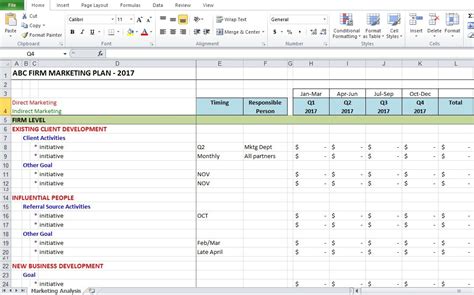 Marketing Report Template Excel