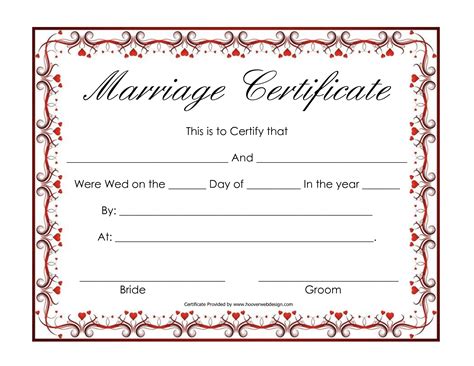 Marriage License Template