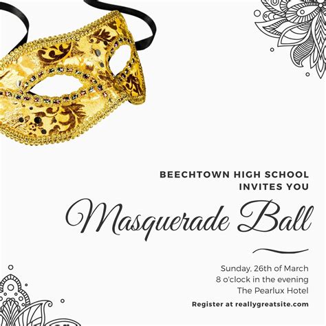 Masquerade Party Invitation Template