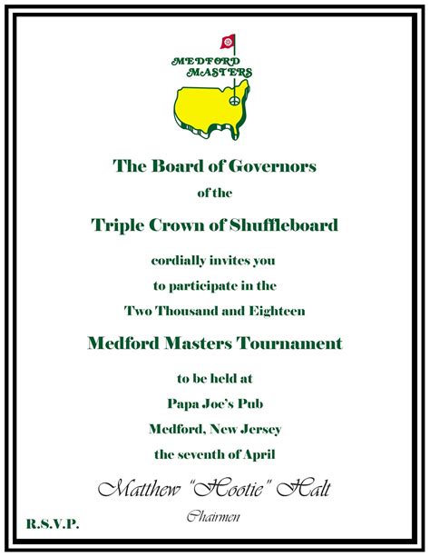 Masters Invitation Template