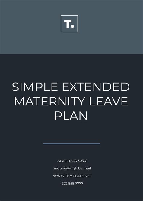 Maternity Leave Plan Template