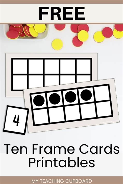 Math Cards With Number And Ten Frame Free Printable