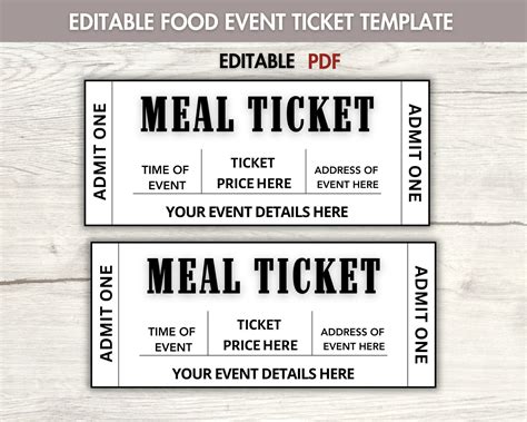 Meal Ticket Template