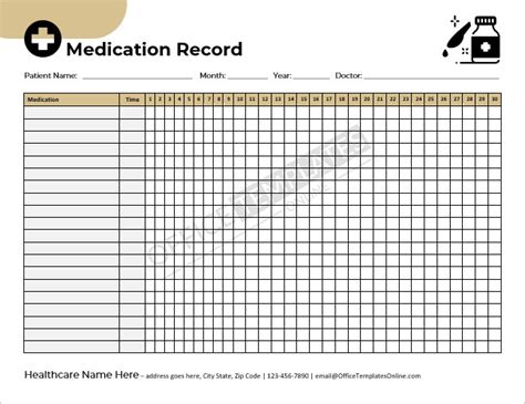 Medication Record Template