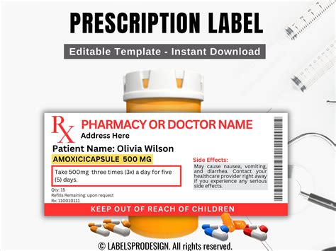 Medicine Label Template