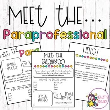 Meet The Paraprofessional Template Free