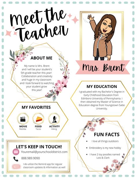 Meet The Teacher Template Free Editable Word