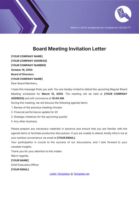 Meeting Invitation Template