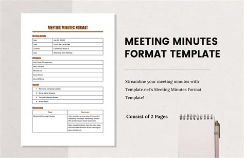 Meeting Minutes Format Template Doc