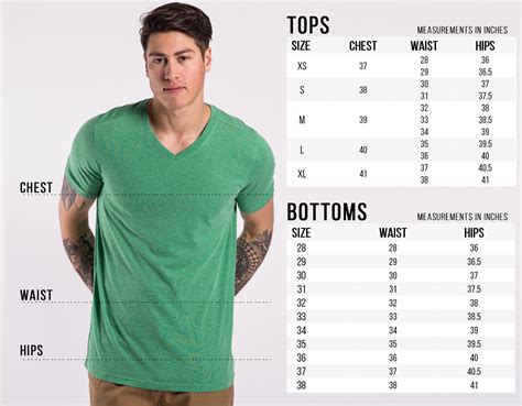 Mens Clothing Sizing Chart
