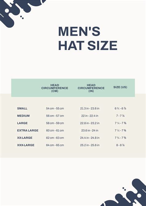 Mens Hat Sizing Chart