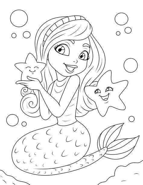 Mermaid Coloring Pages Free