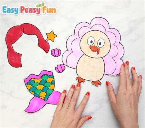 Mermaid Turkey Disguise Template
