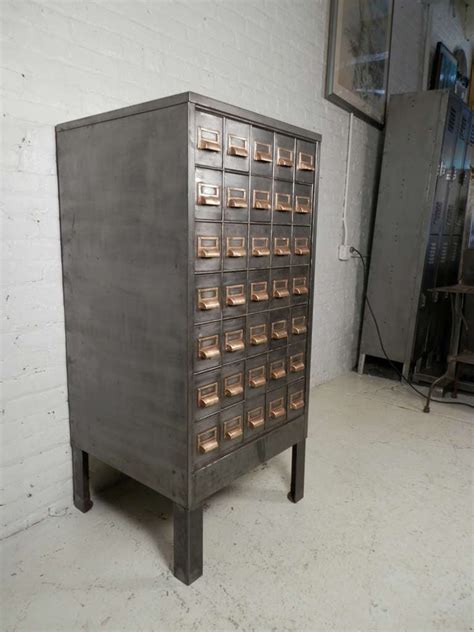 Metal Card Catalog Cabinet