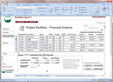 Microsoft Access Project Tracking Template