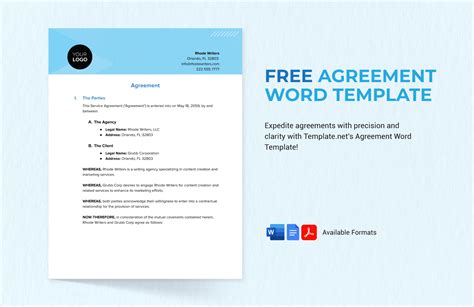 Microsoft Word Agreement Template