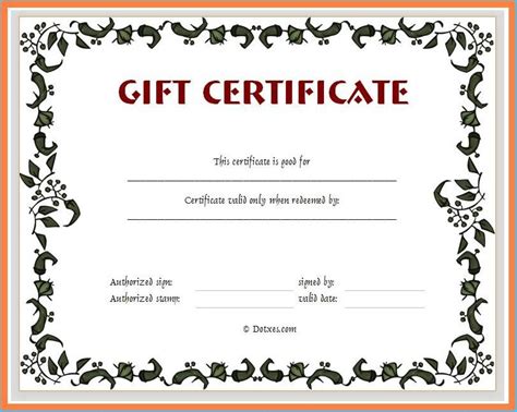 Microsoft Word Gift Certificate Template