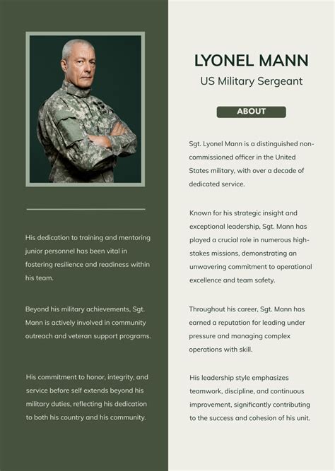 Military Bio Template