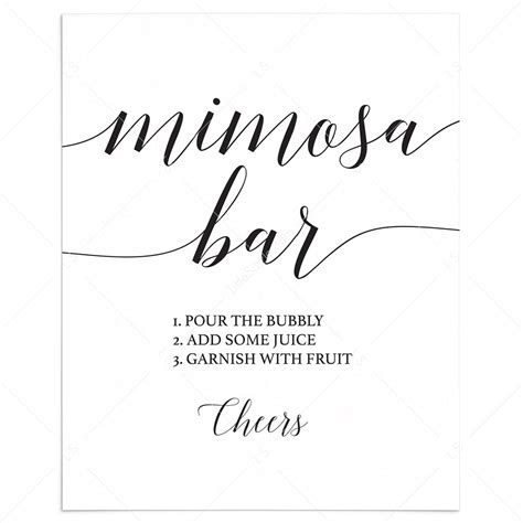 Mimosa Bar Sign Printable Free