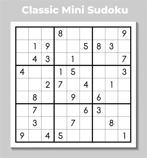 Mini Sudoku Printable