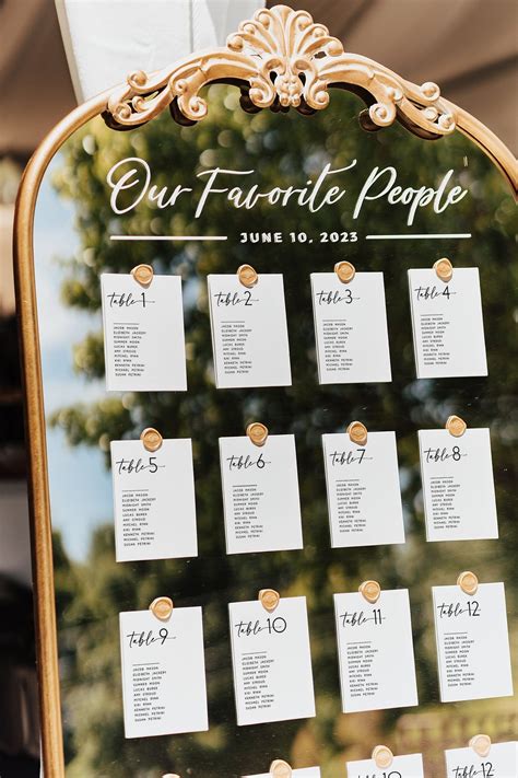 Mirror Wedding Seating Chart