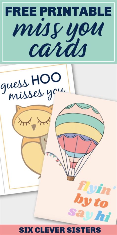 Miss You Cards Printable