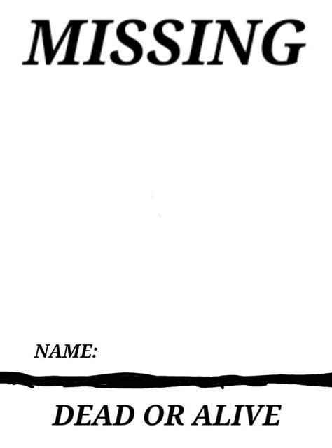 Missing Poster Template Meme