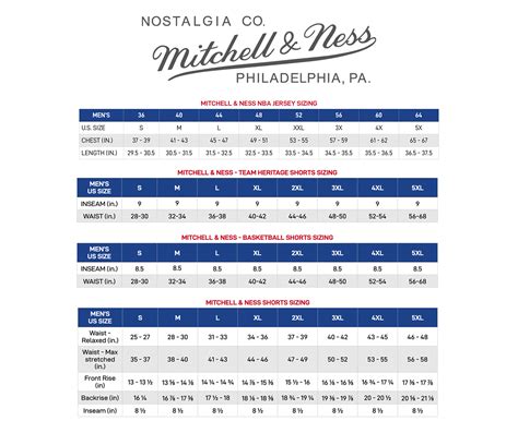 Mitchell And Ness Jersey Sizing Chart