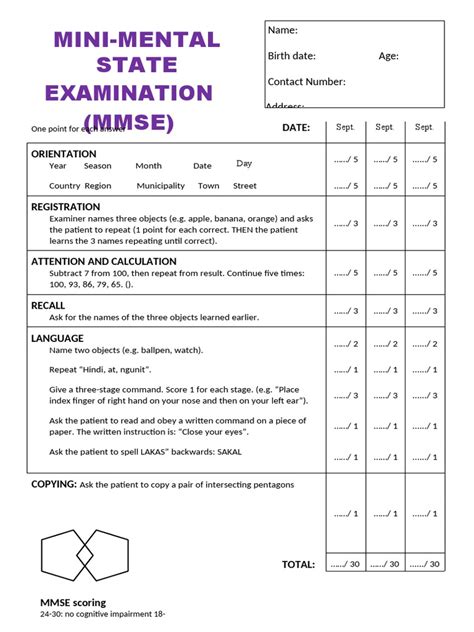 Mmse Printable