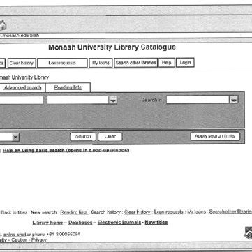 Monash University Library Catalogue