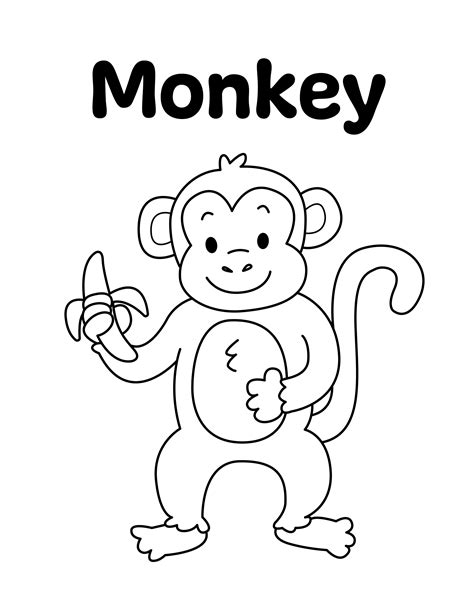 Monkey Coloring Template