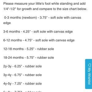 Monkey Feet Sizing Chart
