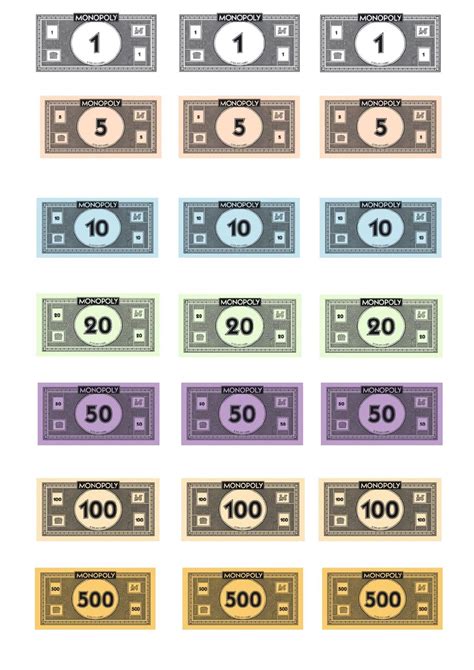 Monopoly Money Template