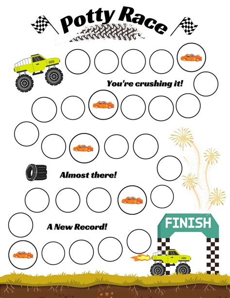 Monster Truck Potty Chart