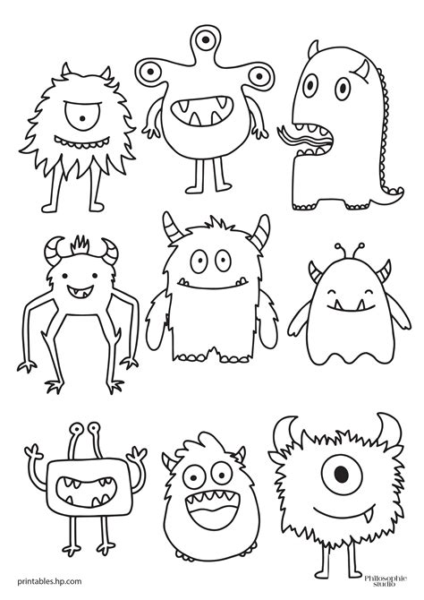Monsters Coloring Pages Printable