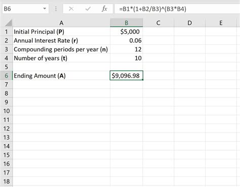 Monthly Compound Interest Formula Excel Template
