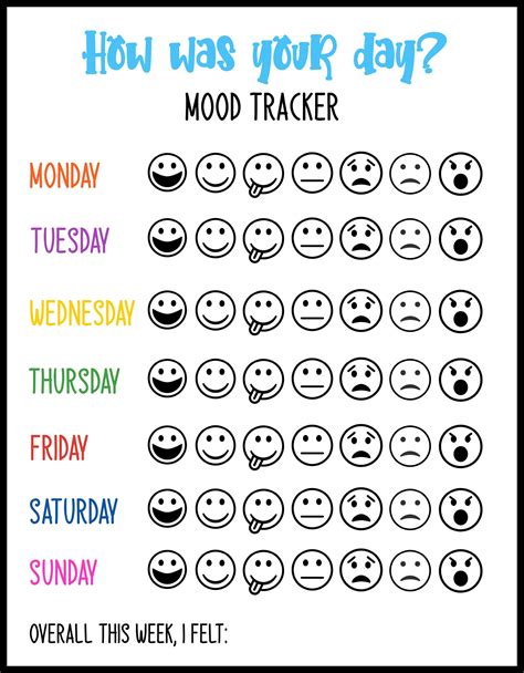 Mood Calendar Printable