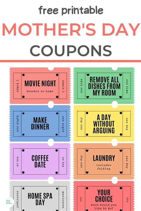Mother's Day Coupons Printable