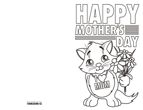 Mothers Day Card Printable Coloring