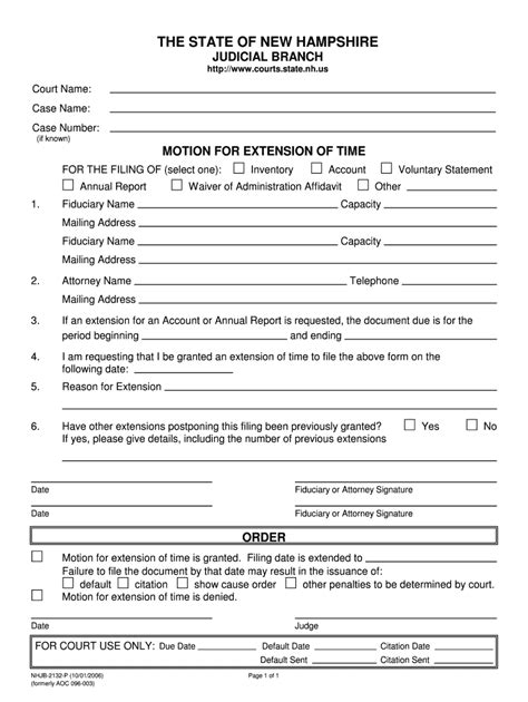 Motion For Extension Of Time Template