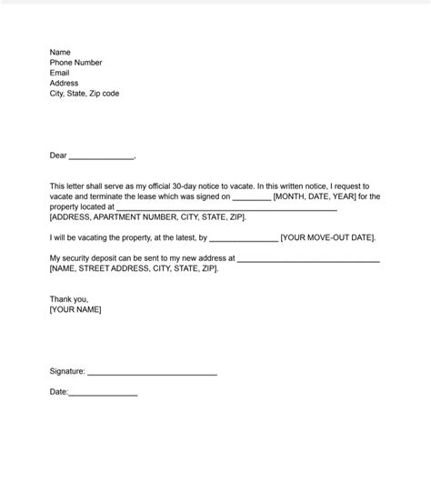 Moving Out Letter To Landlord Template