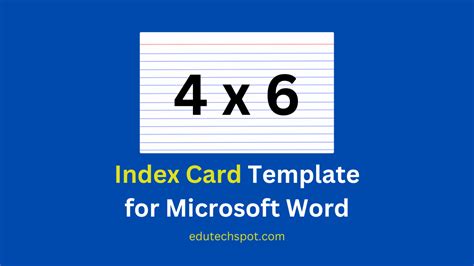 Ms Word Index Card Template
