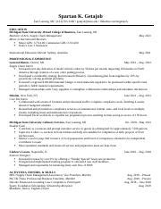Msu Resume Template