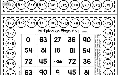 Multiplication Bingo Printable