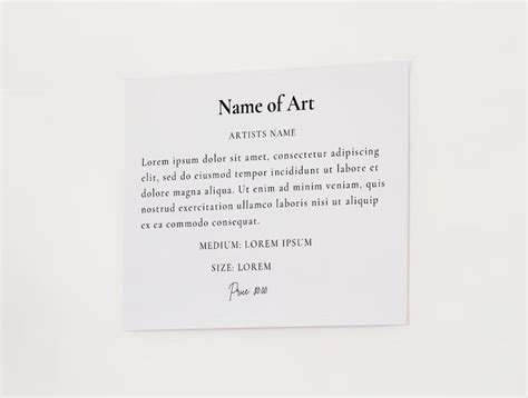 Museum Labels Template