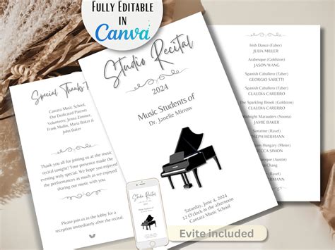 Music Recital Program Template