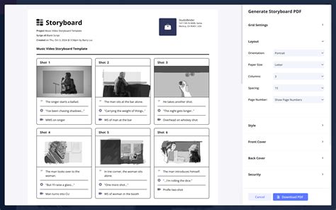 Music Video Storyboard Template