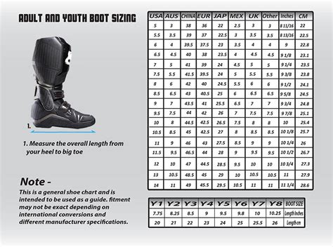 Mx Boots Size Chart
