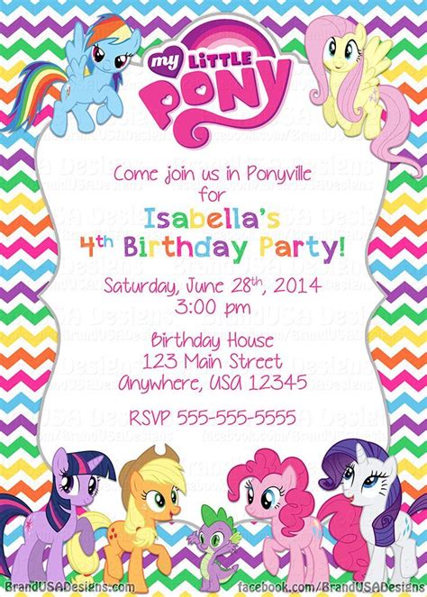 My Little Pony Birthday Party Invitations Printable Free