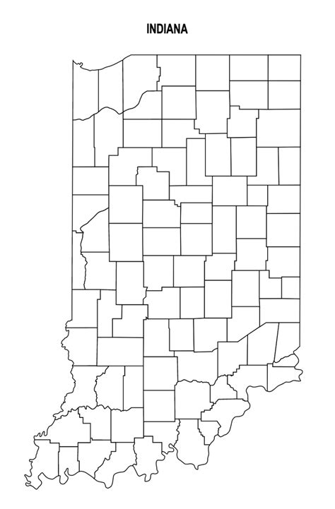 N E Indiana County Printable B W Map